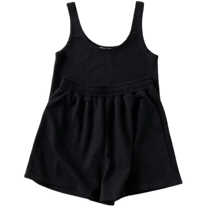 Three-dimensional jacquard chaos comfortable lazy loose casual suit women's 2025 summer new vest shorts two-piece set