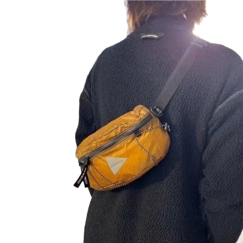 Outdoor locomotive waterproof DuPont plaid nylon fanny pack strap breast bag Internet celebrity super handsome