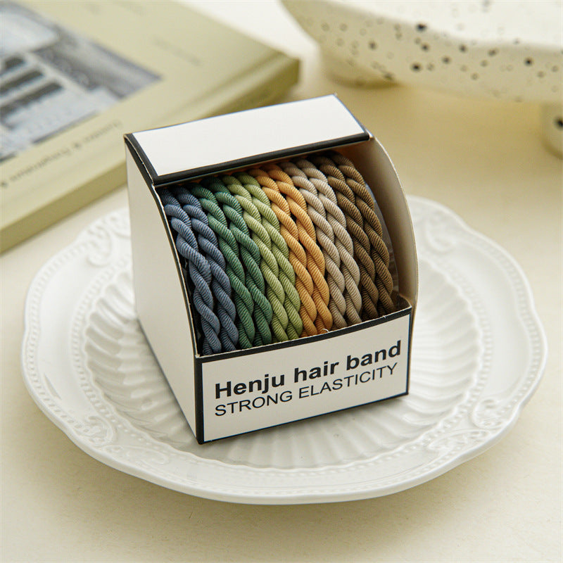 Summer high elastic rubber band women's hair tie rope headgear simple braided headrope durable and does not hurt hair ponytail hair band