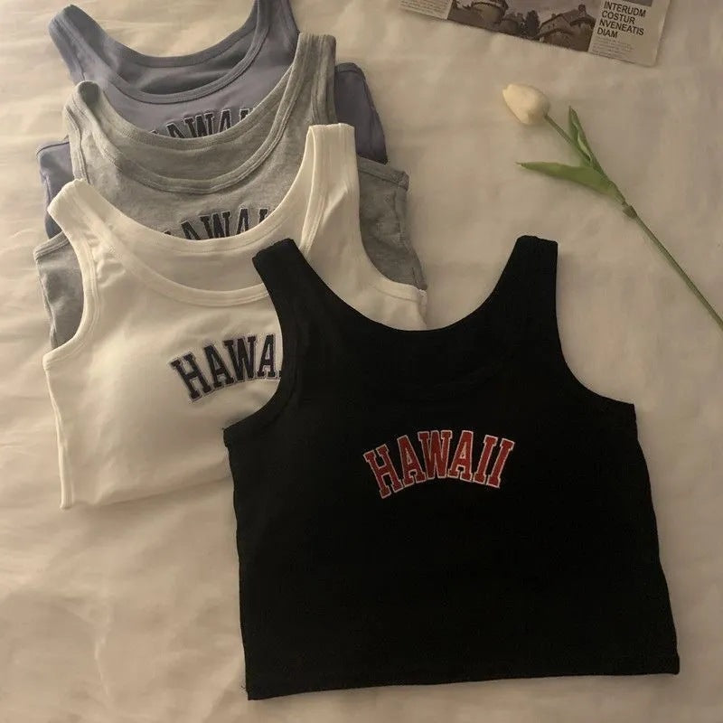 Spice girls sports small sling vest women's summer beauty back Internet celebrity explosion 2025 with chest pad outside sleeveless short top