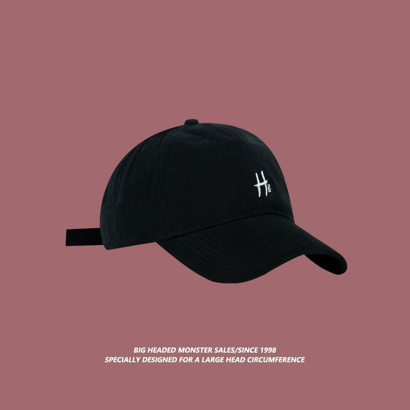 Good version, raspberry powder 2025 new model, big head circumference, small face H letter baseball cap, men's and women's duck tongue sunscreen cap