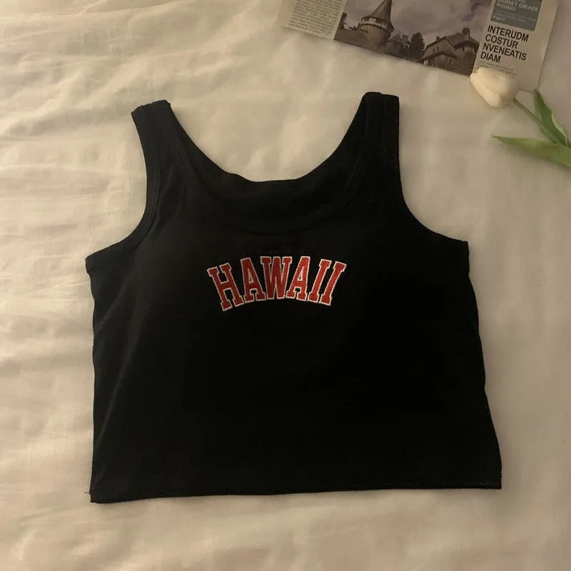 Spice girls sports small sling vest women's summer beauty back Internet celebrity explosion 2025 with chest pad outside sleeveless short top