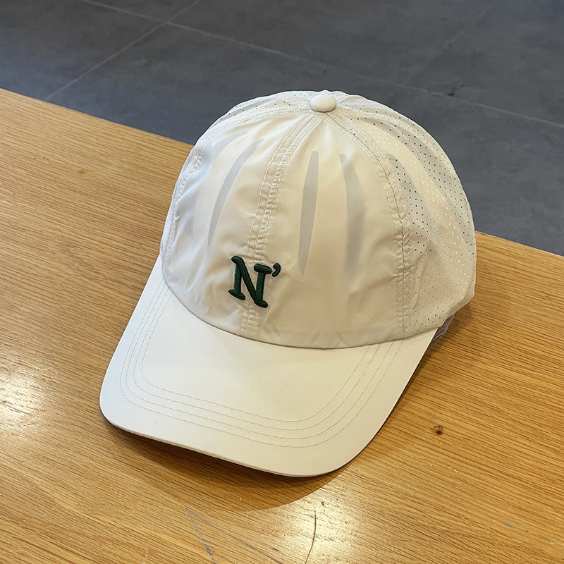 Small fresh and thin simple sunscreen baseball cap children's summer embroidery couple parent-child cap quick-drying sun hat