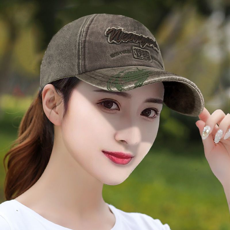 Hat Women's Spring Summer Versatile Sunscreen Baseball Cap Men's Washed Old Cycling Outdoor Casual Cap Sun Cap