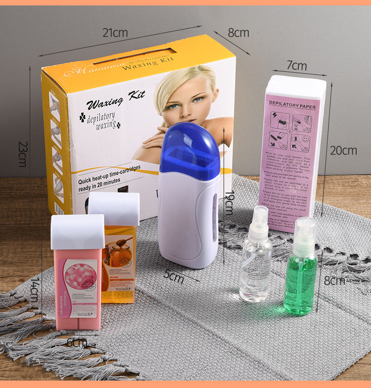 Boxed 3-piece set, whole body beauty wax strip, hair removal wax therapy instrument, wax melting machine, heater