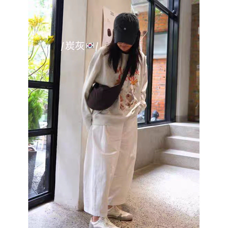 The texture is great~ Korean blogger's ancient croissant bag messenger bag~ Ultra-light and large capacity can be messenger on one shoulder