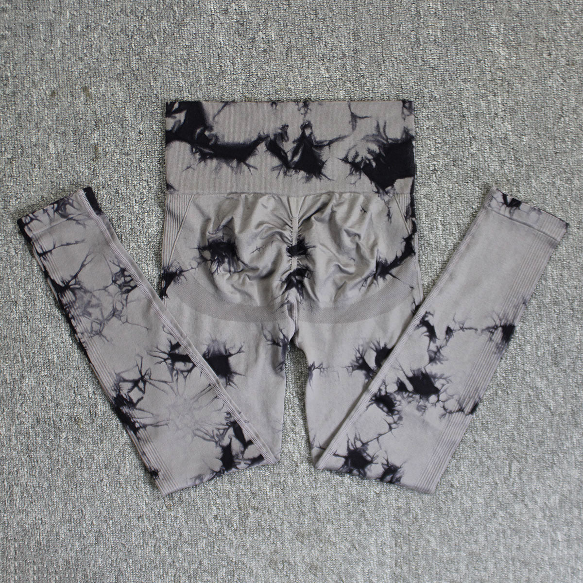 2025 popular seamless smiley face tie-dye yoga pants high waist peach hip leggings high elastic fitness pants