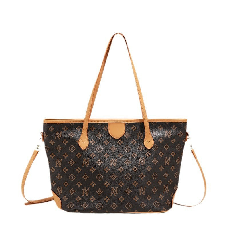 2025 women's bag new large-capacity retro commuter shoulder handheld alphabet bag versatile model