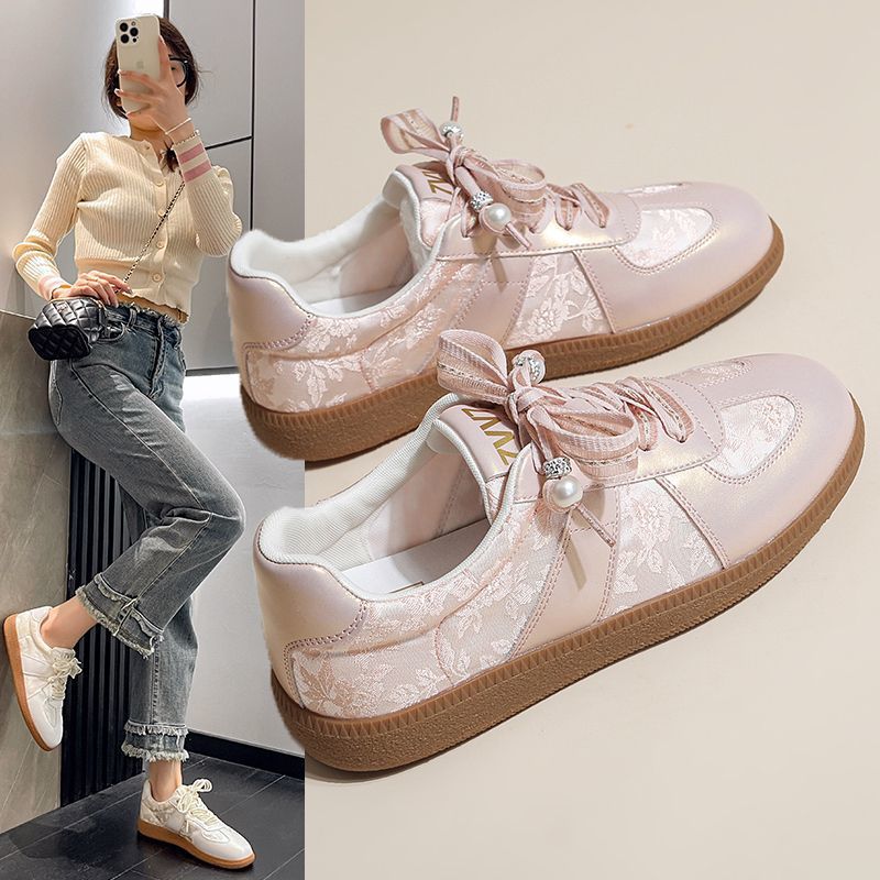 2025 casual little white shoes new national style comfortable versatile German training board shoes new Chinese spring pattern women's shoes