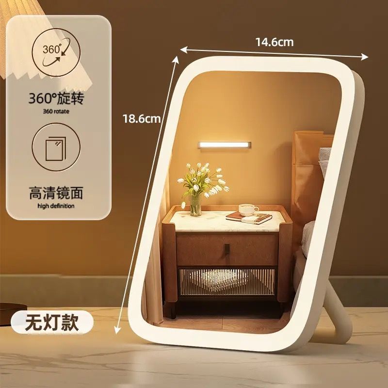 LED makeup mirror new mirror with lamp student dormitory ins fill light desktop vanity mirror charging mirror