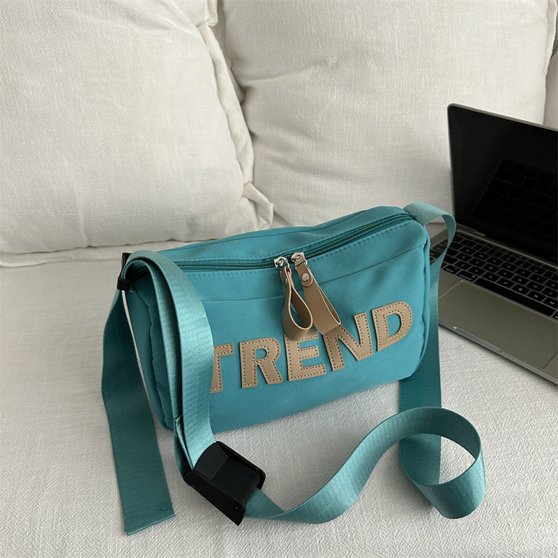 Letter printing fashion casual bag 2025 spring and summer new versatile ins shoulder messenger bag going out Korean women's bag