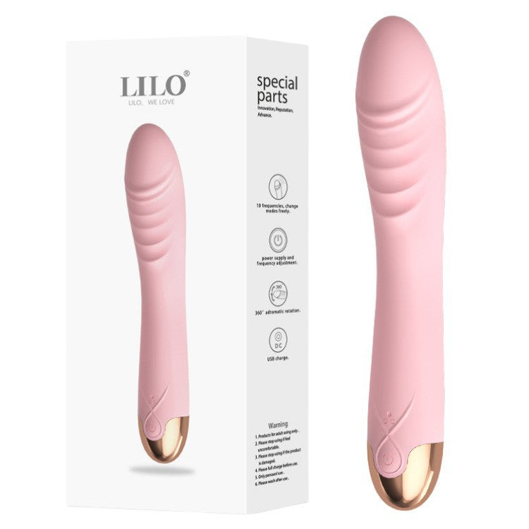 Vibrator rotating and swinging multi-frequency inner and outer double-headed AV stick female masturbator sex products