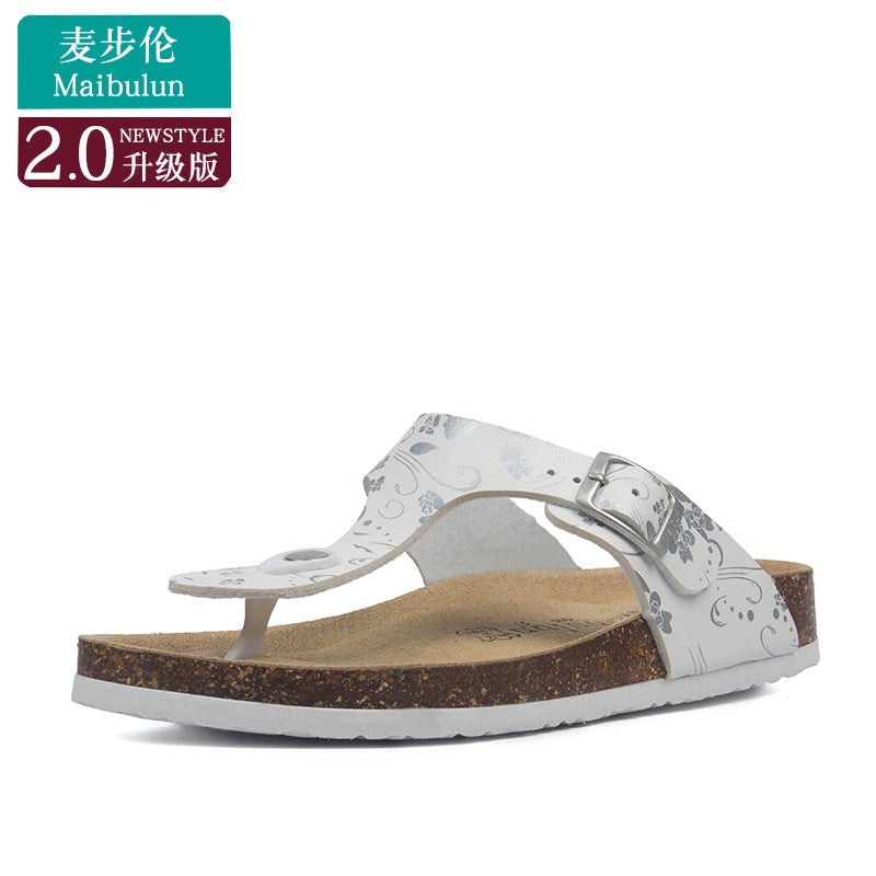 Cork Slippers Men and Women Couples Beach Home Outdoor Flip-flops Boken Shoes Summer