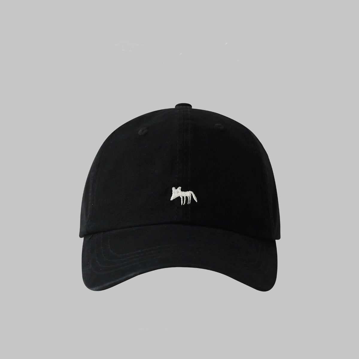 Cute little fox embroidered baseball cap for women's summer 2024 new wide-brimmed face small sunscreen sunshade cap