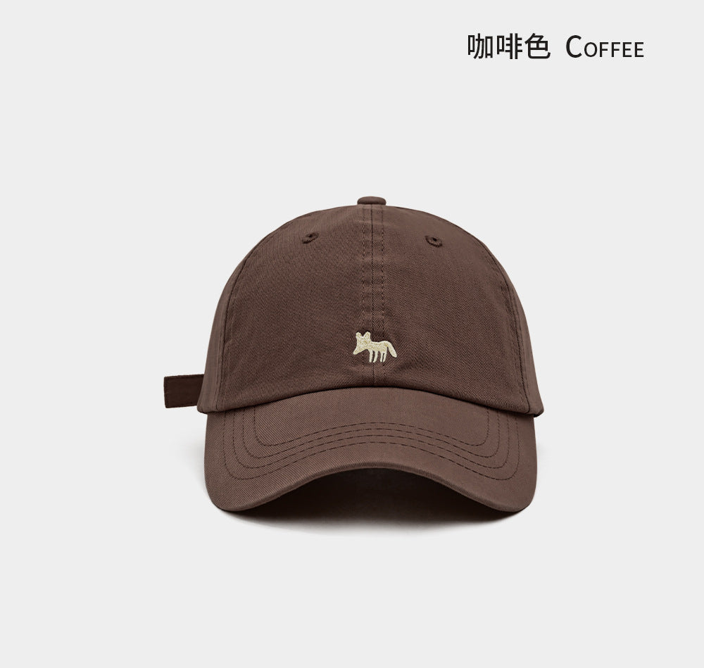 Korean version of the new little fox embroidered baseball cap casual and versatile fashion face small sunshade sun protection couple cap