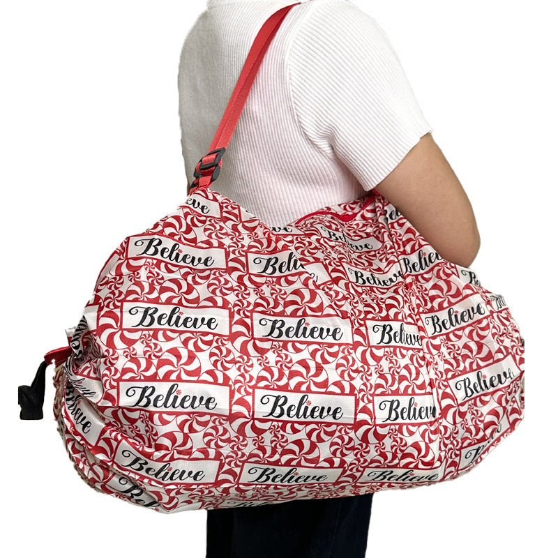 Portable foldable supermarket shopping bag large capacity bag waterproof cloth bag grocery bag tote bag large environmental protection bag