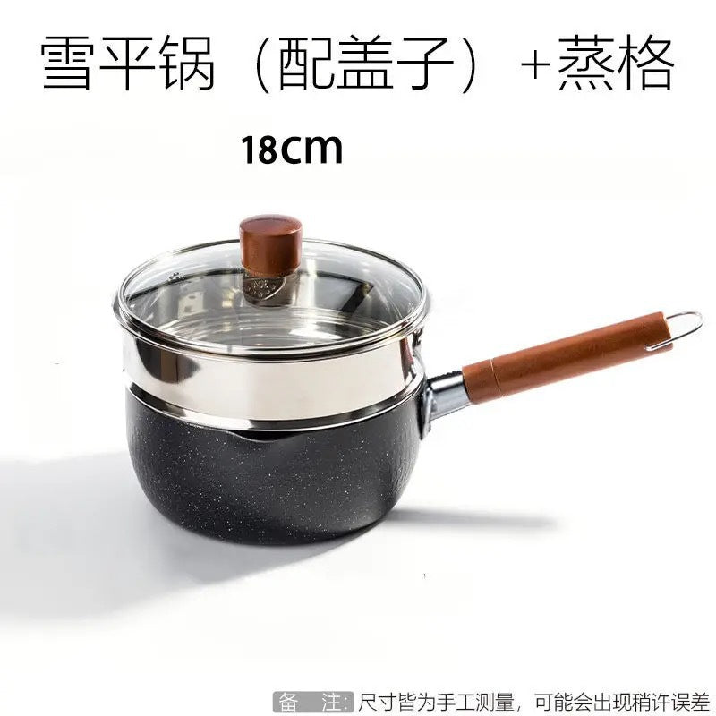 Japanese-style snow pan baby complementary food pan induction cooker gas stove universal non-stick pan dormitory instant noodles Maifan stone milk pot
