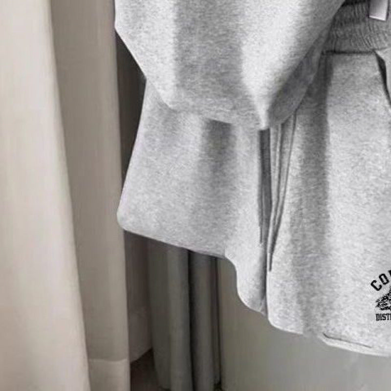 Summer casual new sports running suit women's loose foreign style age-reducing short-sleeved shorts