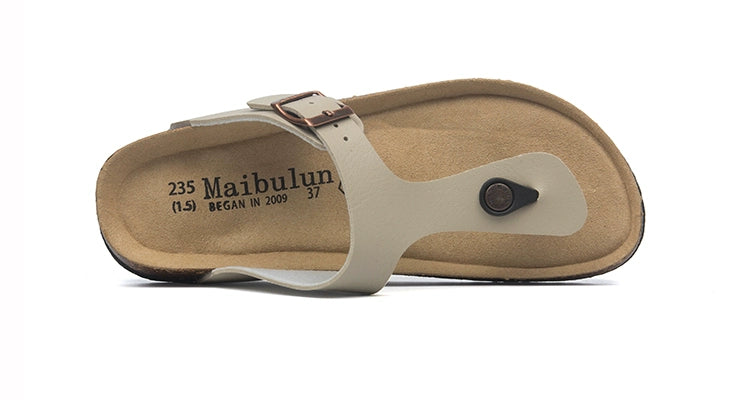 Cork Slippers Men and Women Couples Beach Home Outdoor Flip-flops Boken Shoes Summer