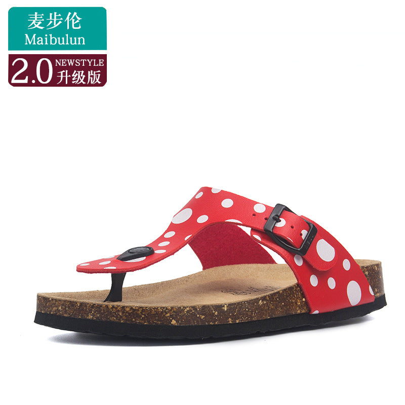 Cork Slippers Men and Women Couples Beach Home Outdoor Flip-flops Boken Shoes Summer