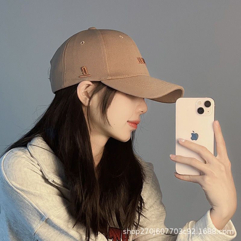 Big head circumference deep top baseball cap children's Korean version versatile embroidery shows the face small wide curved brim hard top cap male tide