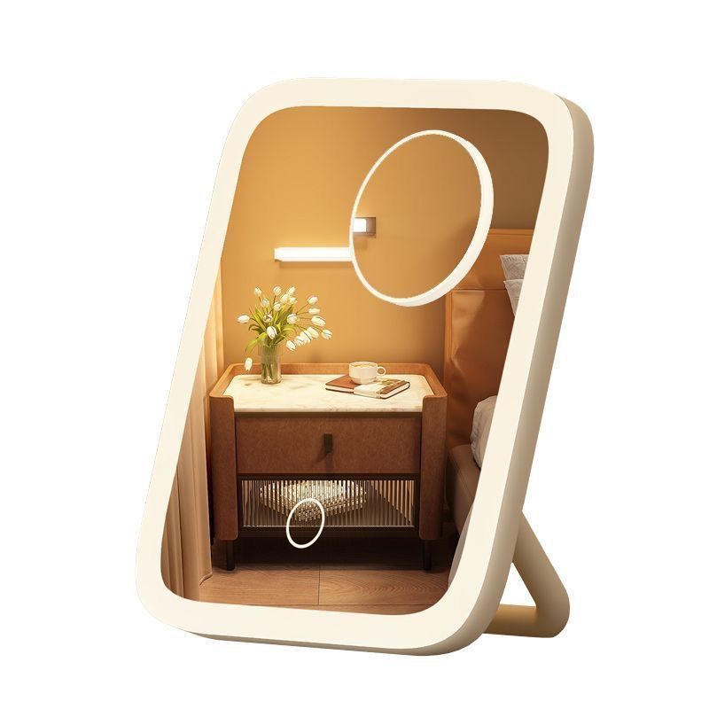 LED makeup mirror new mirror with lamp student dormitory ins fill light desktop vanity mirror charging mirror