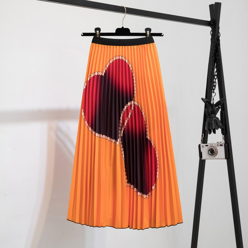 New skirt women's clothing Europe and the United States ebay Amazon cross-border explosion skirt printing cartoon pleated skirt wholesale