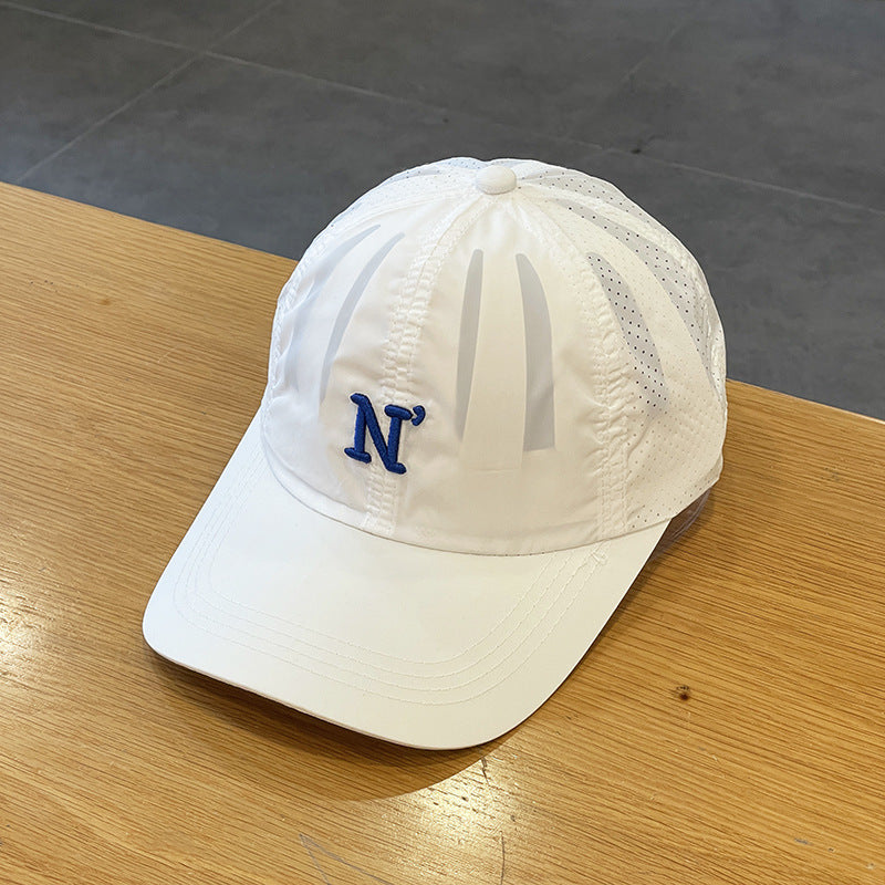 Small fresh and thin simple sunscreen baseball cap children's summer embroidery couple parent-child cap quick-drying sun hat