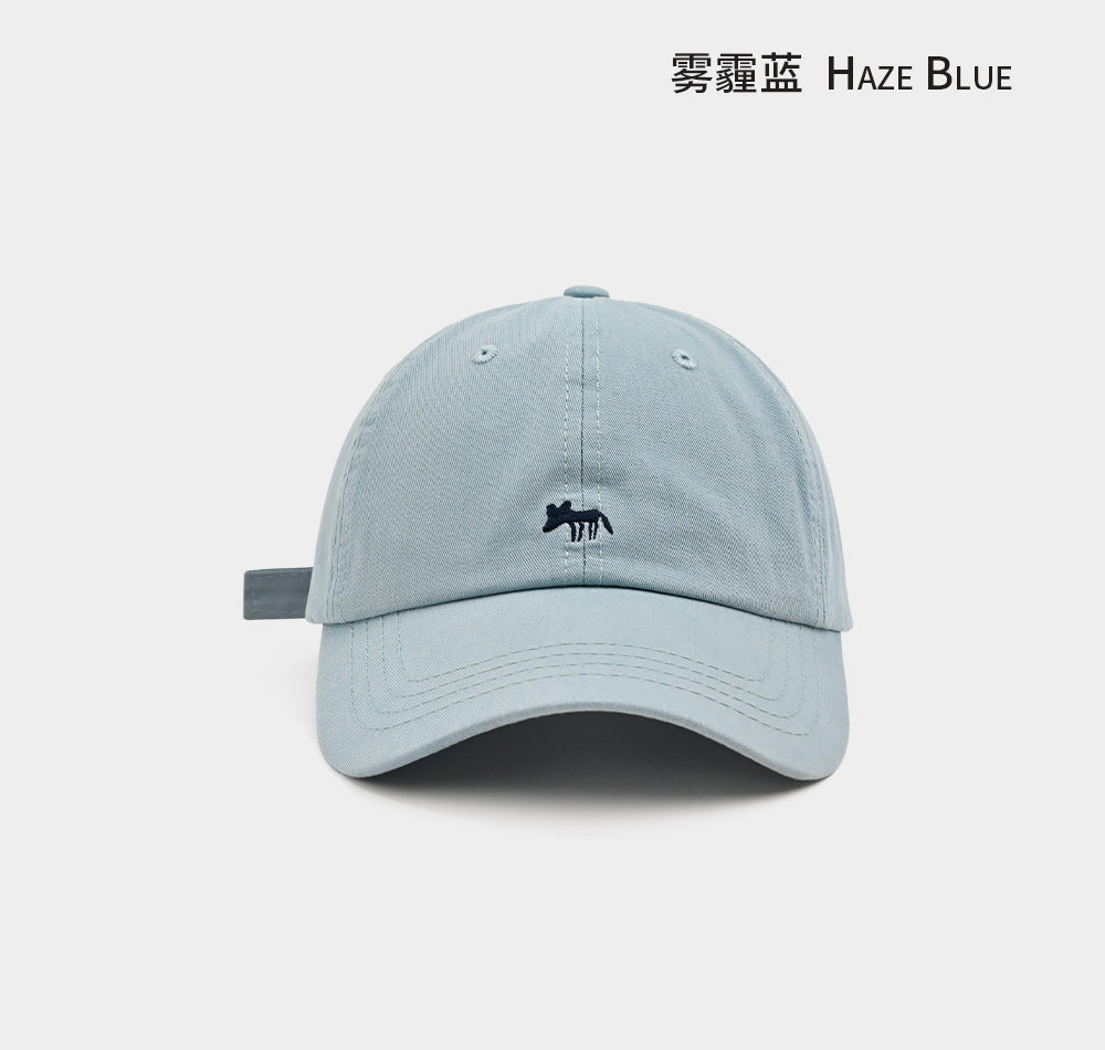 Korean version of the new little fox embroidered baseball cap casual and versatile fashion face small sunshade sun protection couple cap