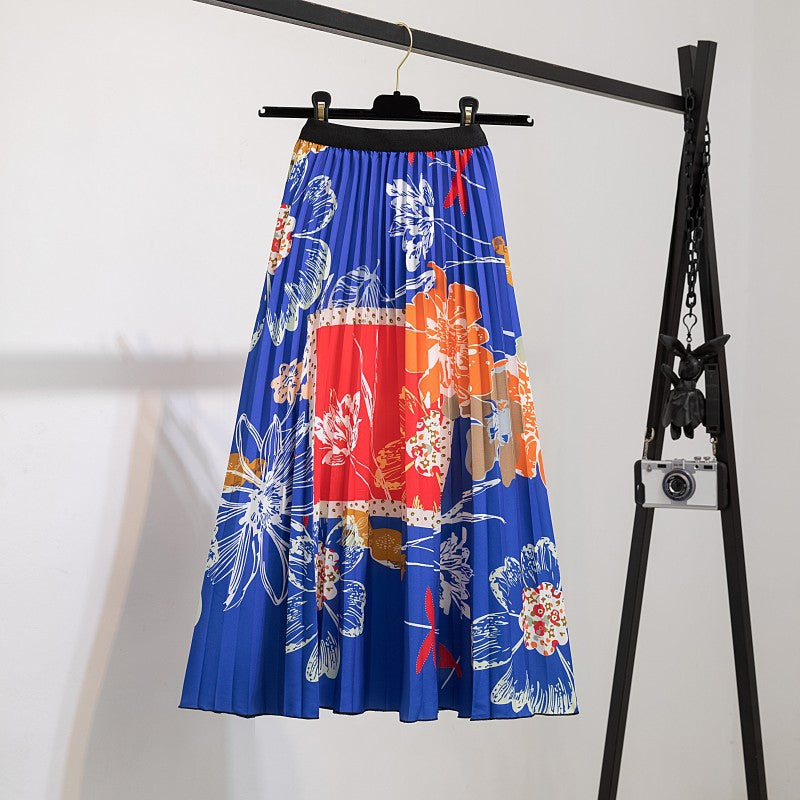 New skirt women's clothing Europe and the United States ebay Amazon cross-border explosion skirt printing cartoon pleated skirt wholesale