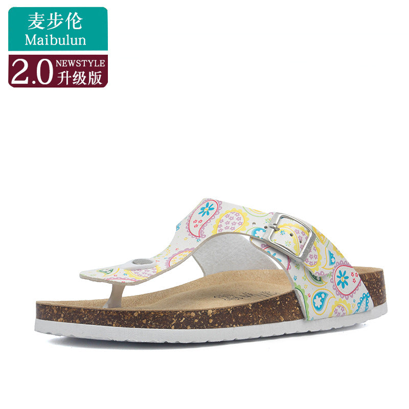 Cork Slippers Men and Women Couples Beach Home Outdoor Flip-flops Boken Shoes Summer
