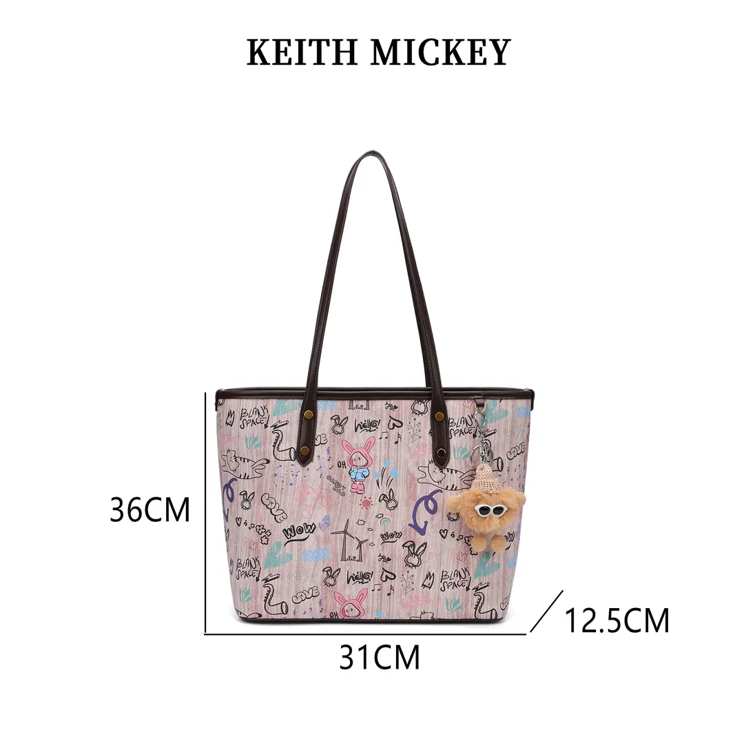 2025 new women's one-shoulder tote bag  graffiti one-shoulder underarm handbag