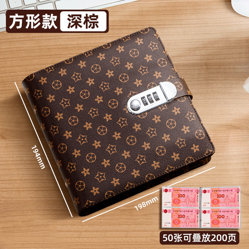2025 new password lock, cash savings can be put only in cash storage bag, large-capacity protective cover, financial management
