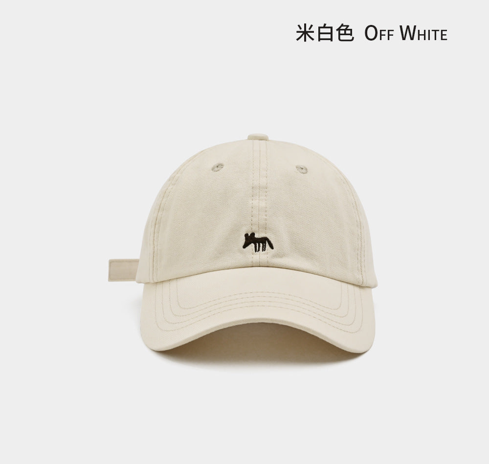 Korean version of the new little fox embroidered baseball cap casual and versatile fashion face small sunshade sun protection couple cap