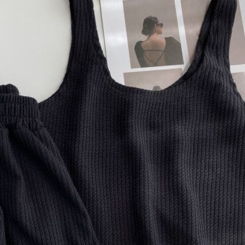 2025 Girls Summer Large Size Casual Suit Fat mm Loose Vest Top Wide Leg Shorts Lazy Home Two-piece Set