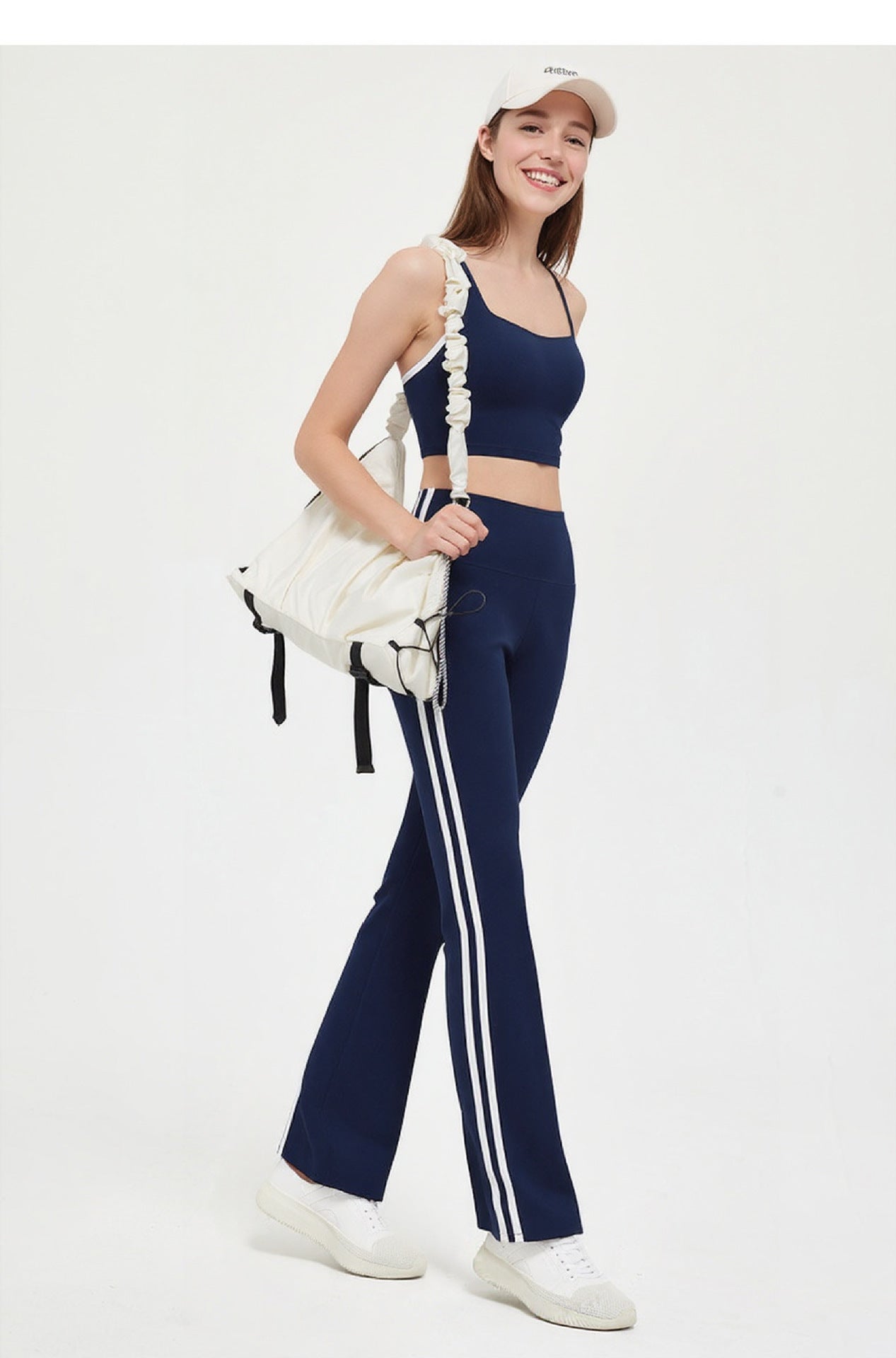 New high-waisted flared pants nude tight hips yoga suit outdoor sports running loose sports suit