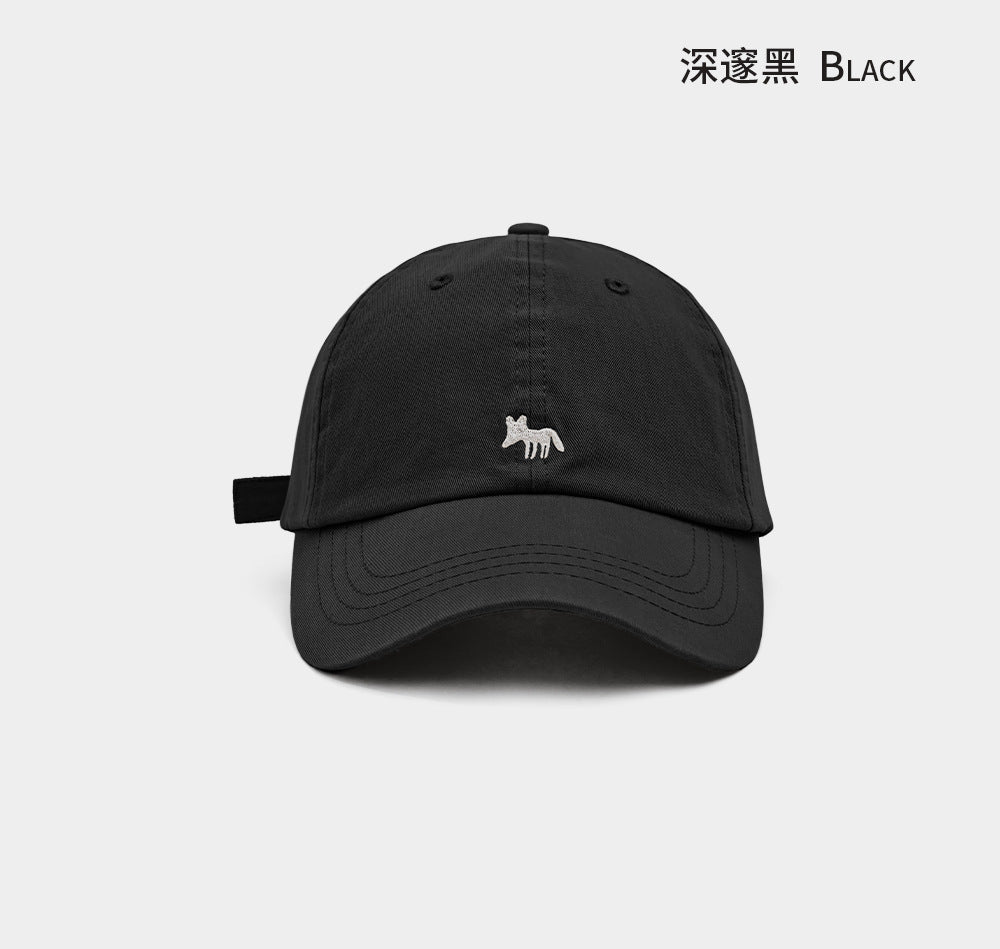 Korean version of the new little fox embroidered baseball cap casual and versatile fashion face small sunshade sun protection couple cap