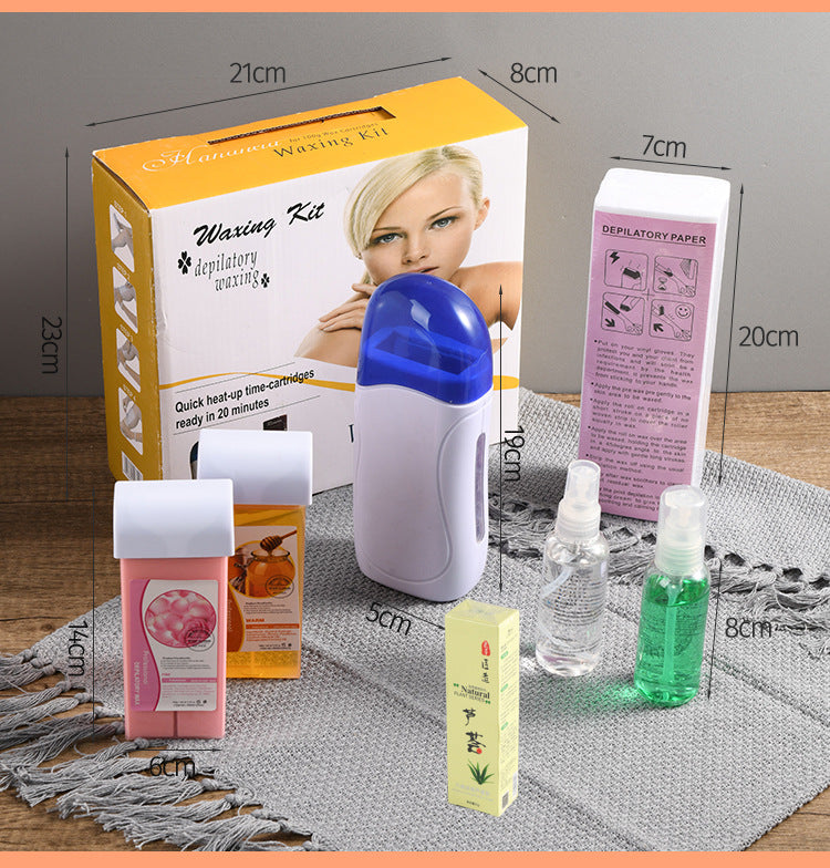 Boxed 3-piece set, whole body beauty wax strip, hair removal wax therapy instrument, wax melting machine, heater