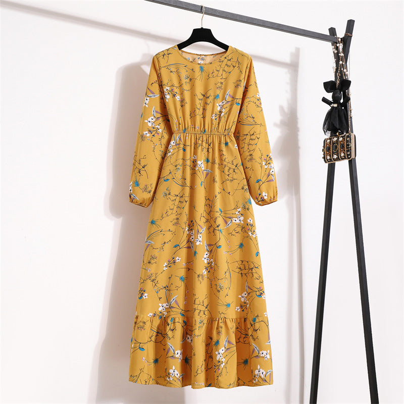 2025 new women's clothing French floral dress women's new design sense niche skirt elegant high sense waist dress