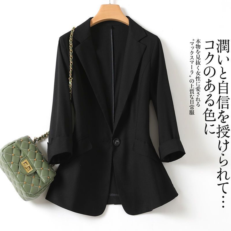 Ice silk small blazer women's fashion large size 2025 spring and summer new slim and thin waist thin short top