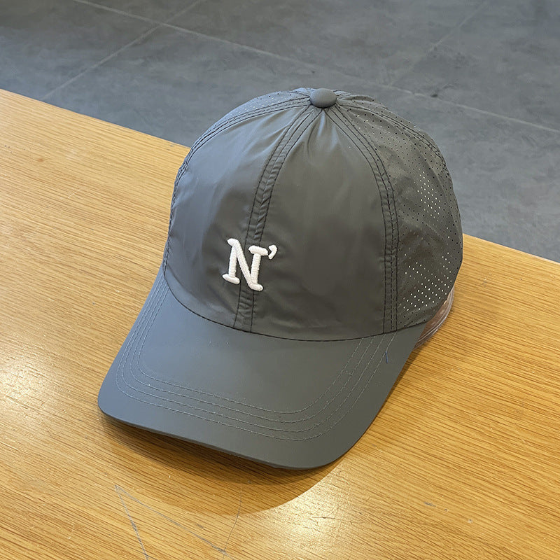 Small fresh and thin simple sunscreen baseball cap children's summer embroidery couple parent-child cap quick-drying sun hat