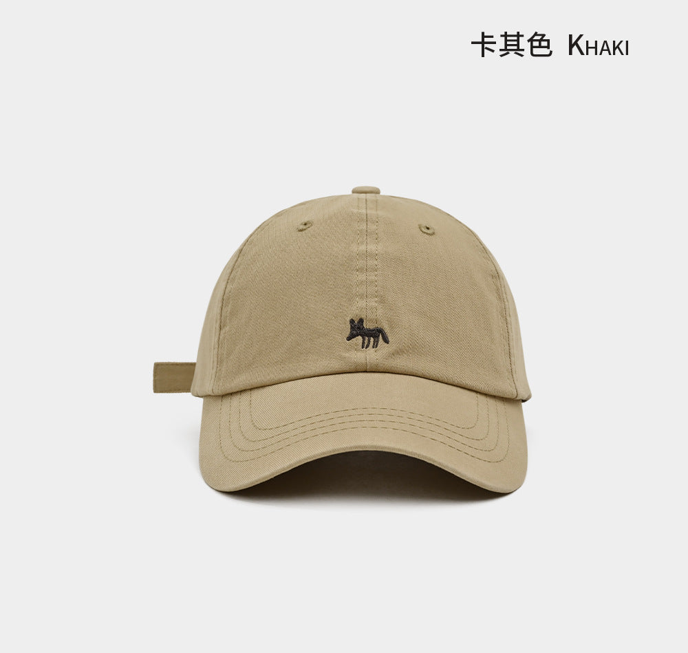 Korean version of the new little fox embroidered baseball cap casual and versatile fashion face small sunshade sun protection couple cap