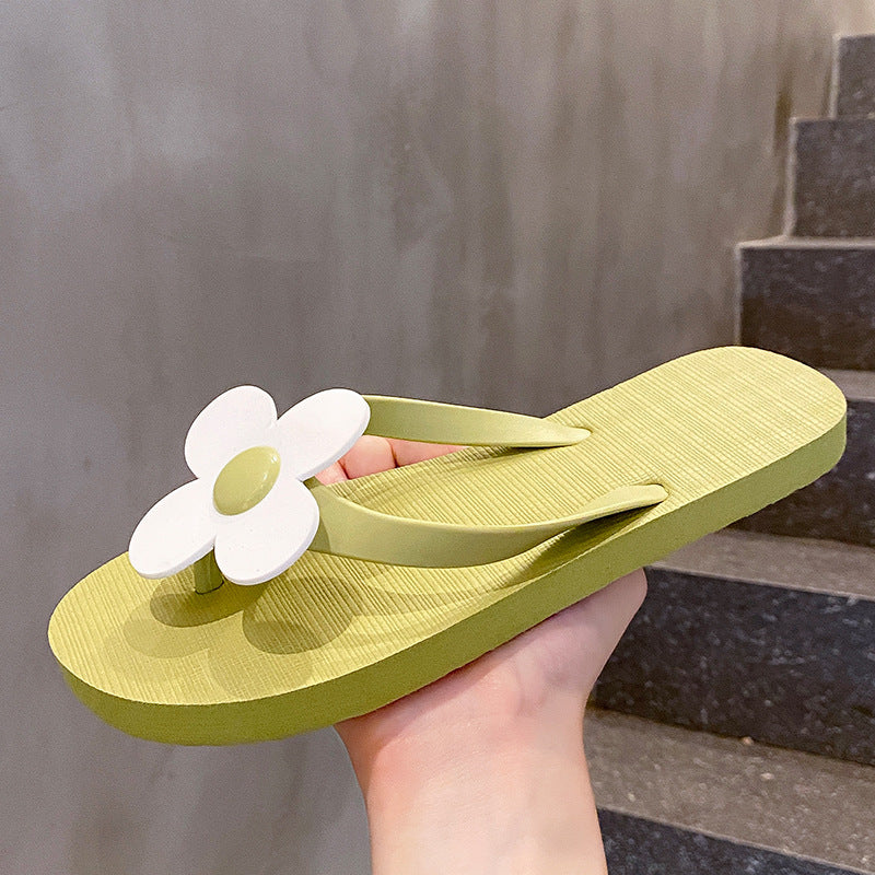 Holiday travel leisure sun flower toe cool slippers women beach shoes stepping on shit feeling home wear lip-flops women