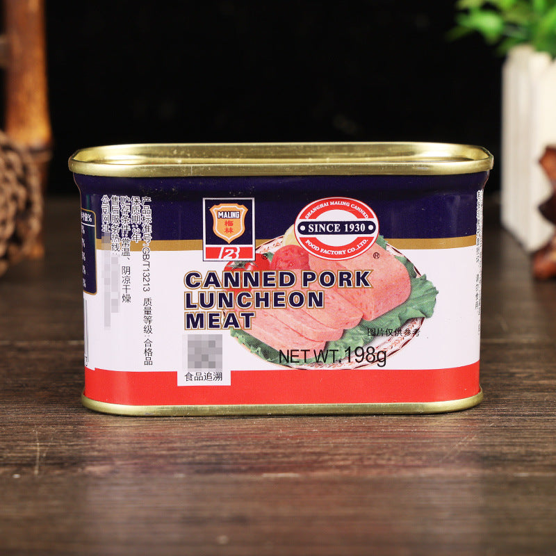 Merlin Canned Luncheon Meat 198g Hot Pot Ingredients Pancakes Sandwich Instant Noodles Partner Instant Ham Sausage