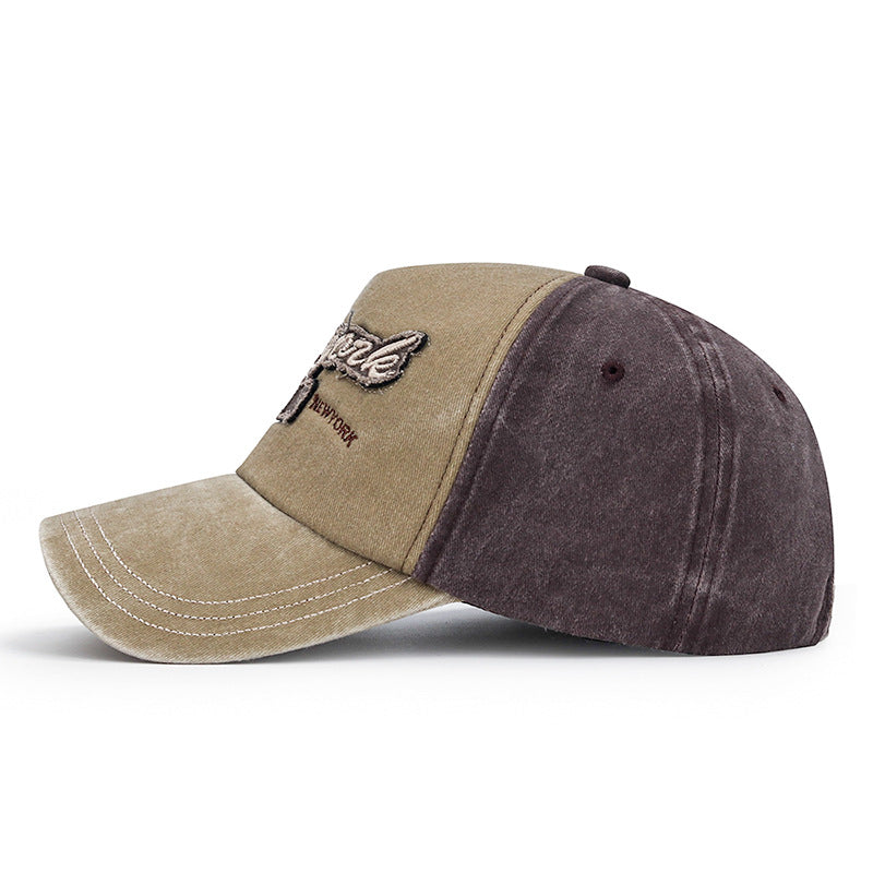 New washed flash patch three-dimensional embroidery letter baseball cap men and women youth old sun hat