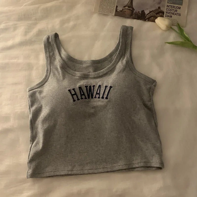 Spice girls sports small sling vest women's summer beauty back Internet celebrity explosion 2025 with chest pad outside sleeveless short top