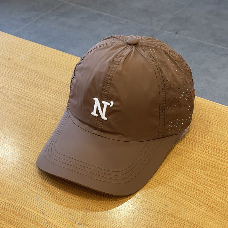 Small fresh and thin simple sunscreen baseball cap children's summer embroidery couple parent-child cap quick-drying sun hat