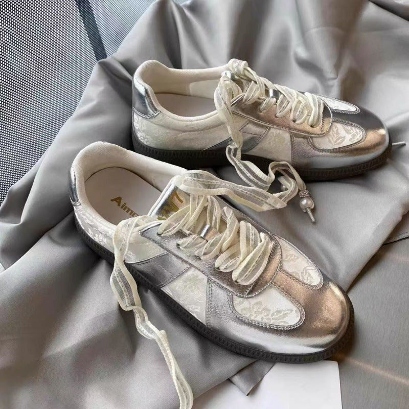 2025 casual little white shoes new national style comfortable versatile German training board shoes new Chinese spring pattern women's shoes