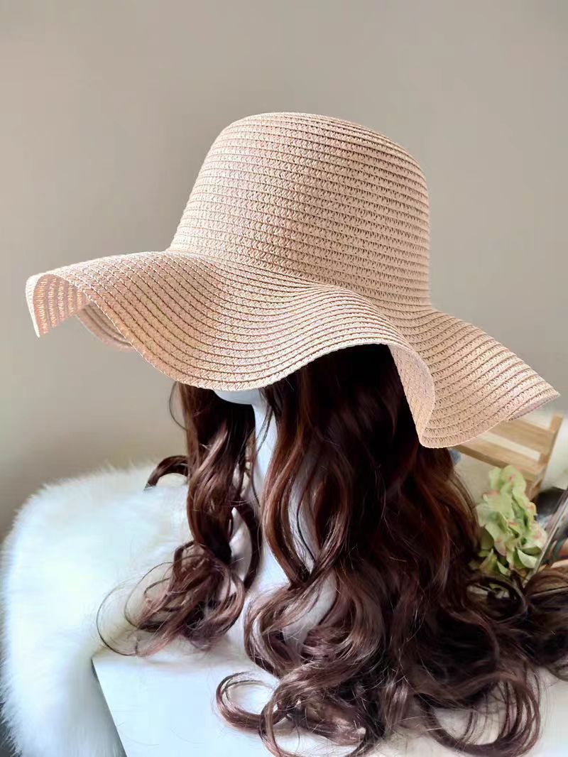 Small fresh straw hat women's anti-sun beach hat seaside sun hat Korean version travel casual sun hat bow hat