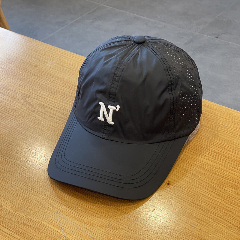 Small fresh and thin simple sunscreen baseball cap children's summer embroidery couple parent-child cap quick-drying sun hat